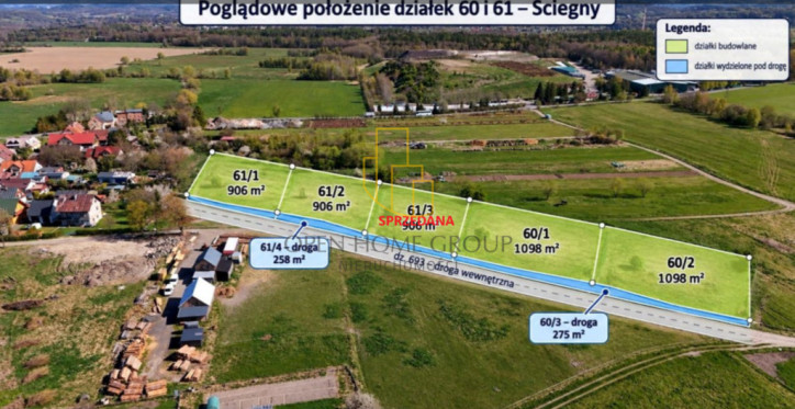 Działka Sprzedaż Ściegny 1